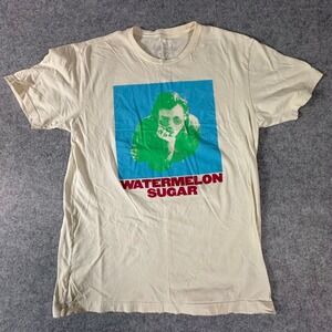 Official Harry Styles HS Watermelon Sugar T-Shirt Medium Cream Mens Graphic Tee